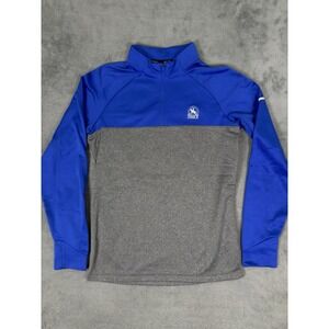 Nike Sweater Mens Small Blue Gray Color Block Golf 1/4 Zip Pullover Ivanhoe Club
